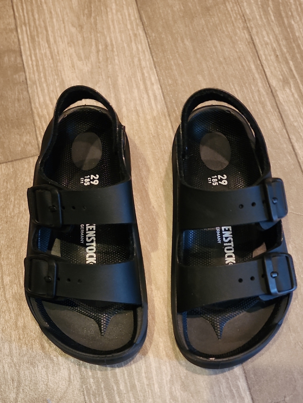 Birkenstock Black Two-Strap Adjustable Sandals